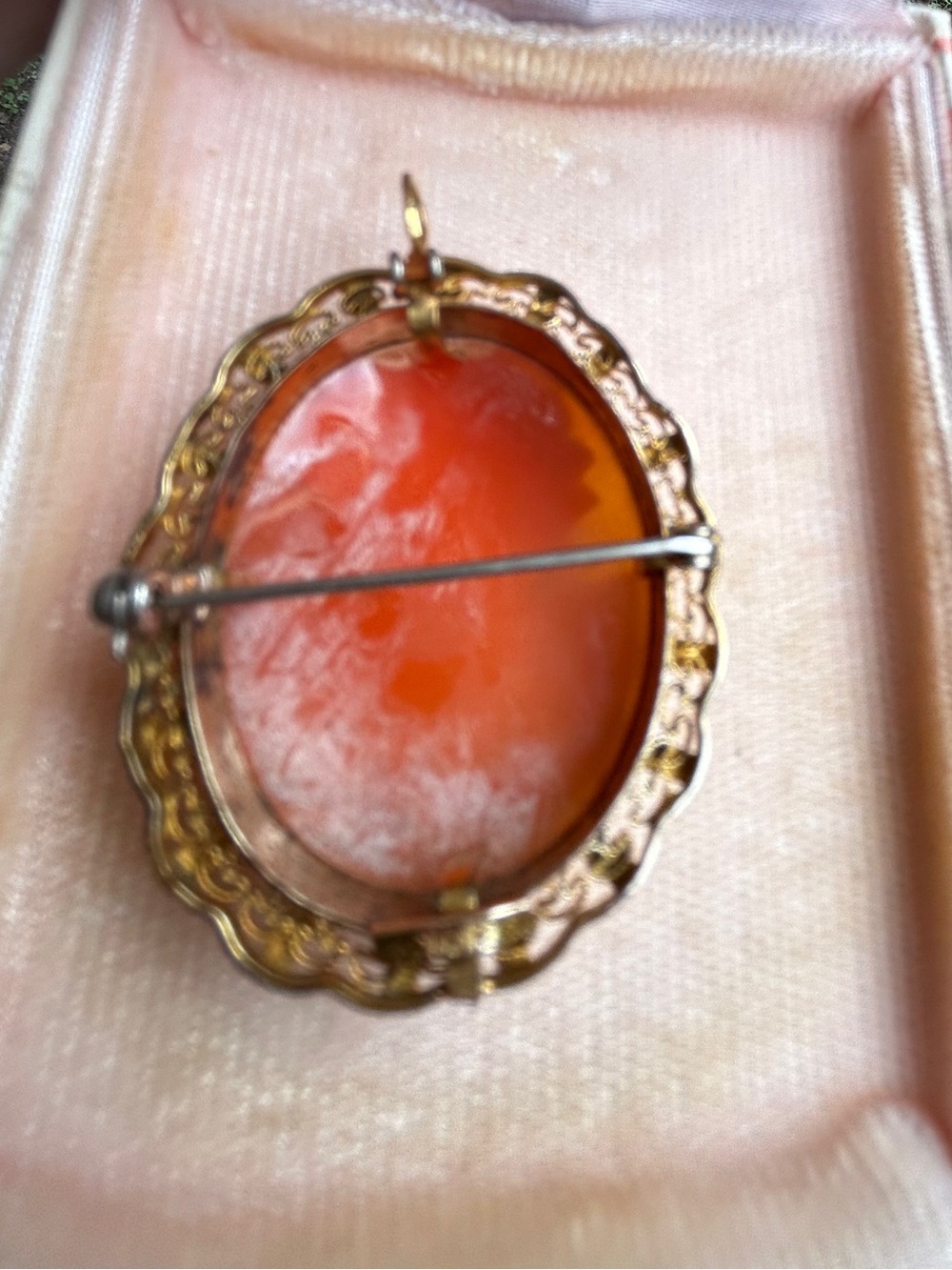 Vintage 1/20 12K Gold Filled Cameo Brooch/Pendant Hand Carved Shell - Picture 6 of 8